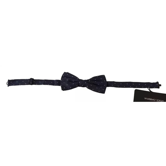 Dolce & Gabbana Silk Adjustable Bow Tie with Signature Metal Clasp