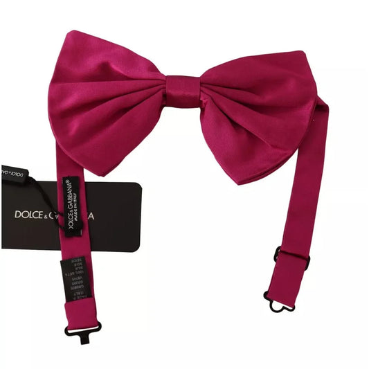 Dolce & Gabbana Pink 100% Silk Adjustable Neck Bow Tie Men