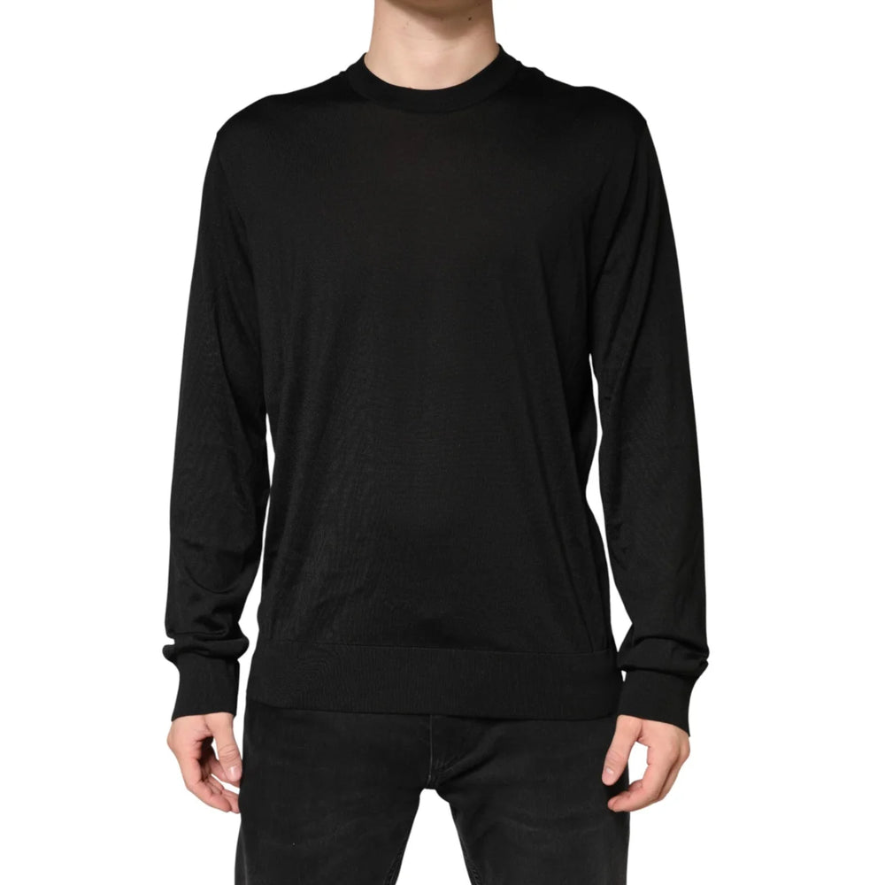 Dolce & Gabbana Silk Crew Neck Pullover for Effortless Style