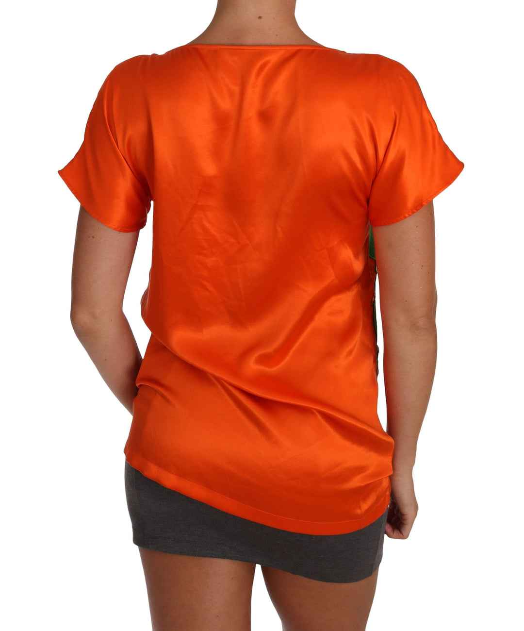 Dolce &amp; Gabbana - Silk Orange Lemon Crystal T-shirt Top