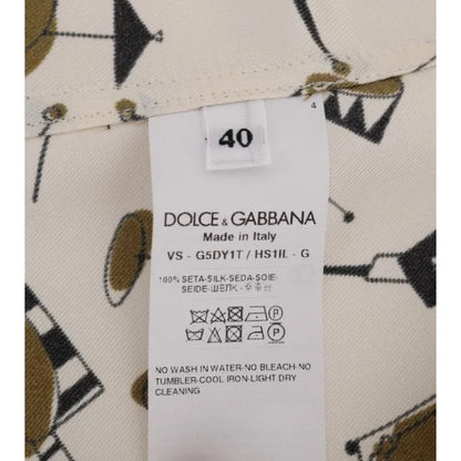 Dolce & Gabbana Silk Shirt with Exclusive Jazz Motive Print
