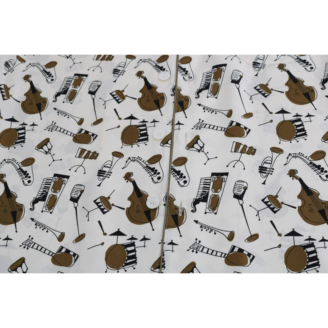 Dolce & Gabbana Silk Shirt with Exclusive Jazz Motive Print