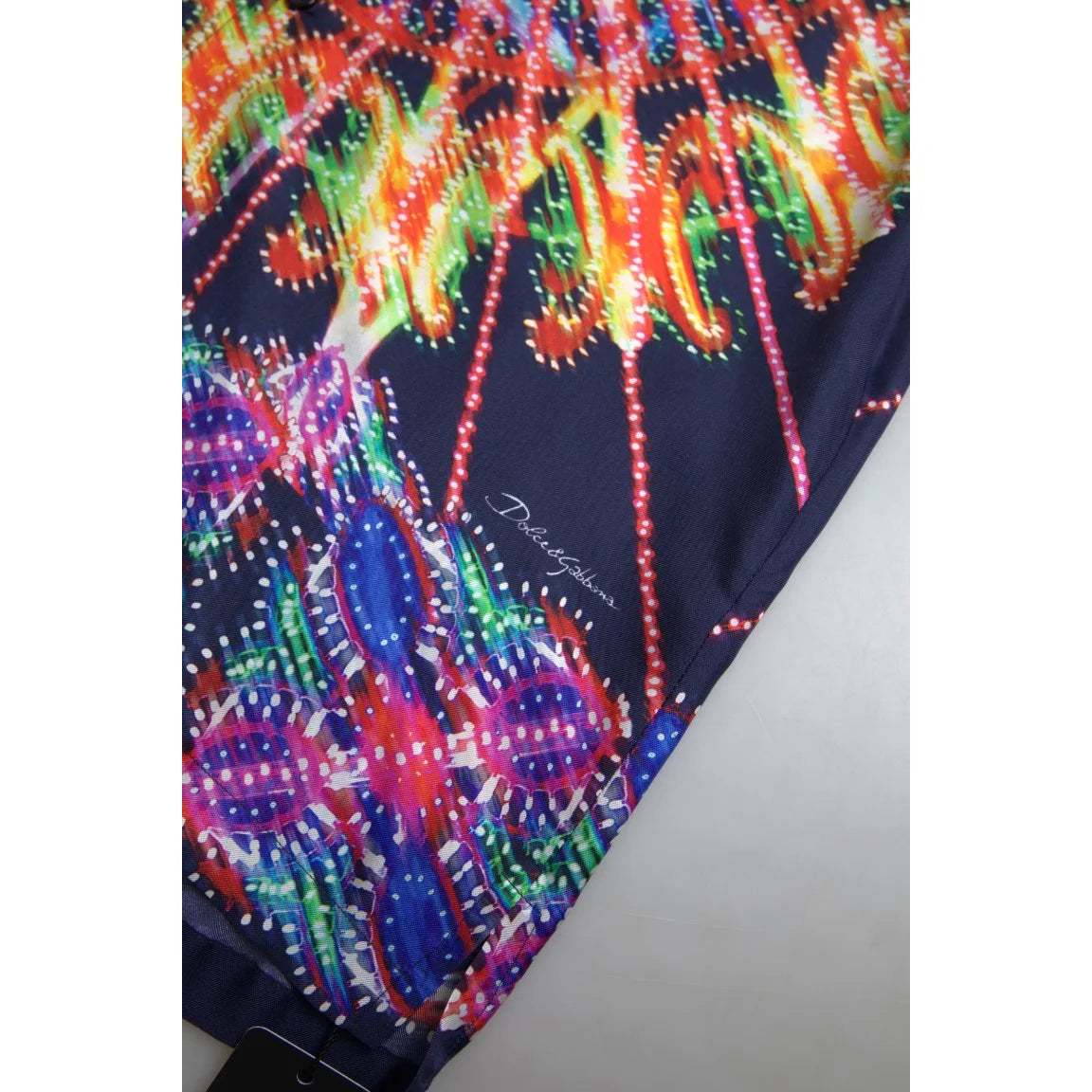 Dolce & Gabbana Silk Shirt with Multicolor Luminarie Print