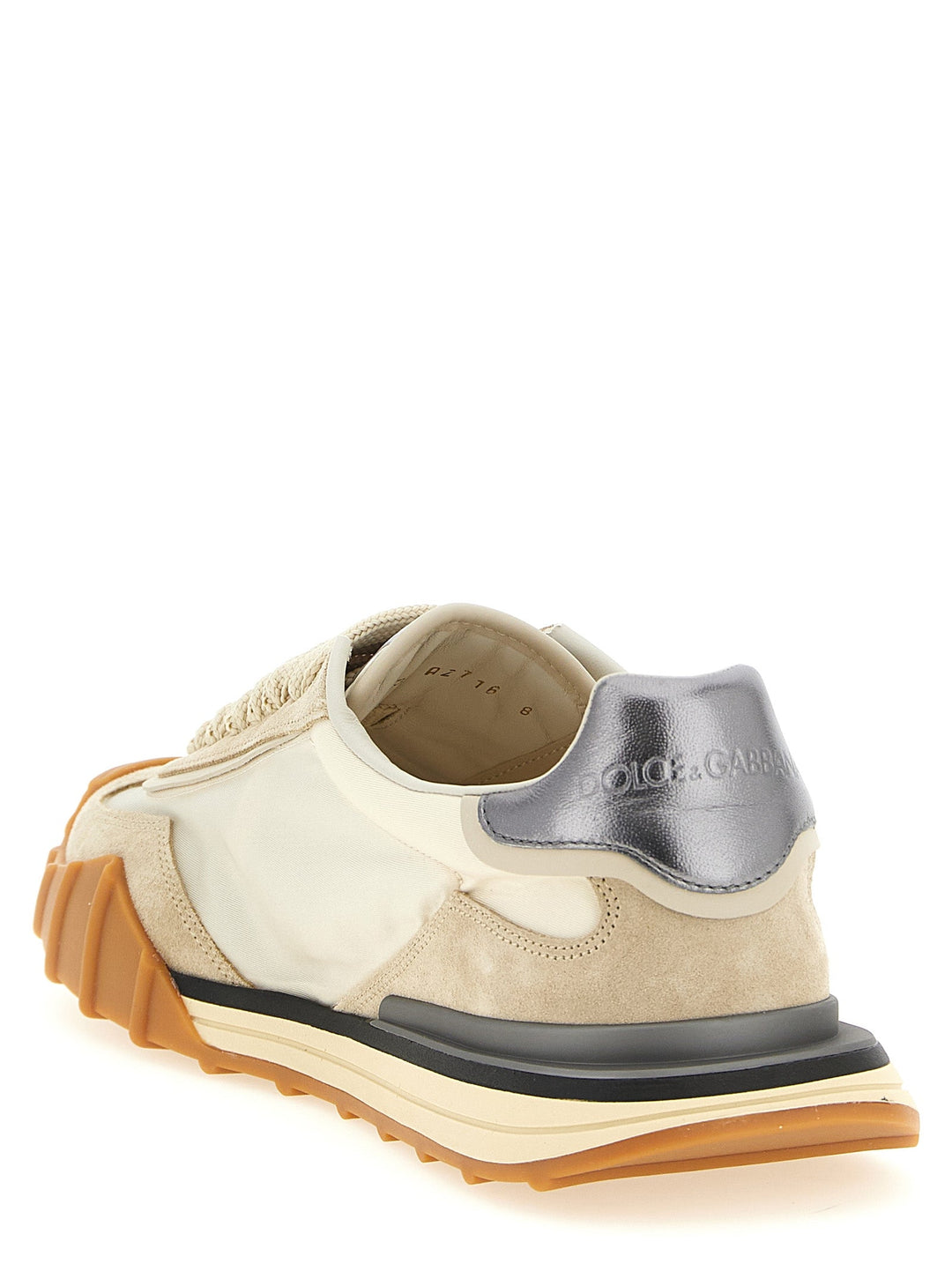 Dolce &amp; Gabbana Silver Calfskin Athletic Sneakers