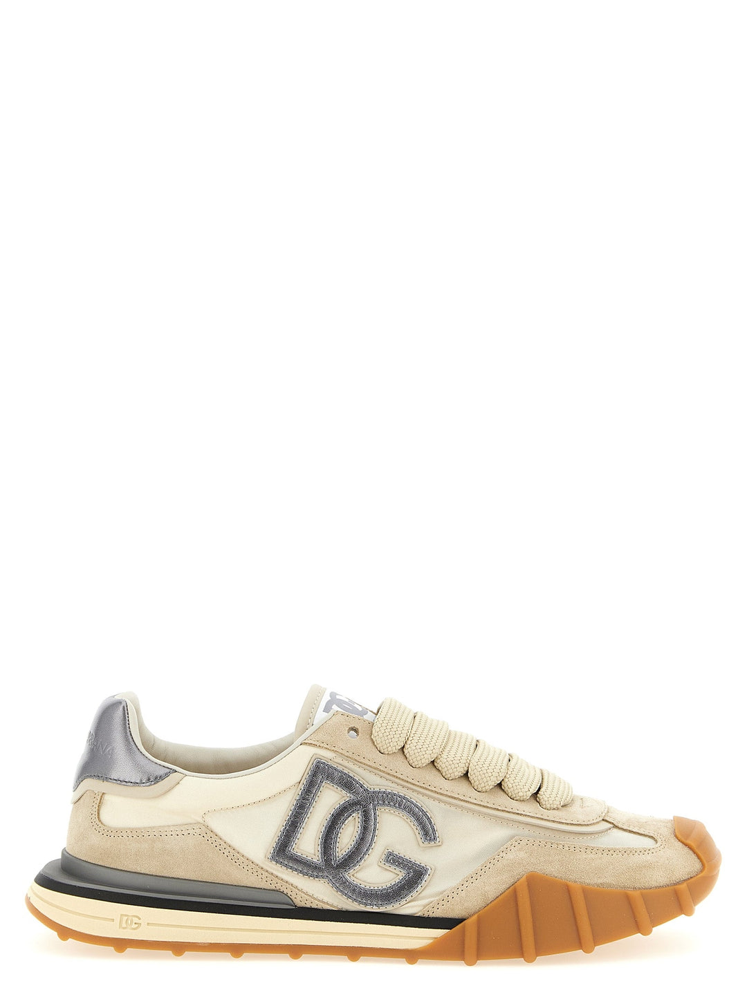 Dolce &amp; Gabbana Silver Calfskin Athletic Sneakers