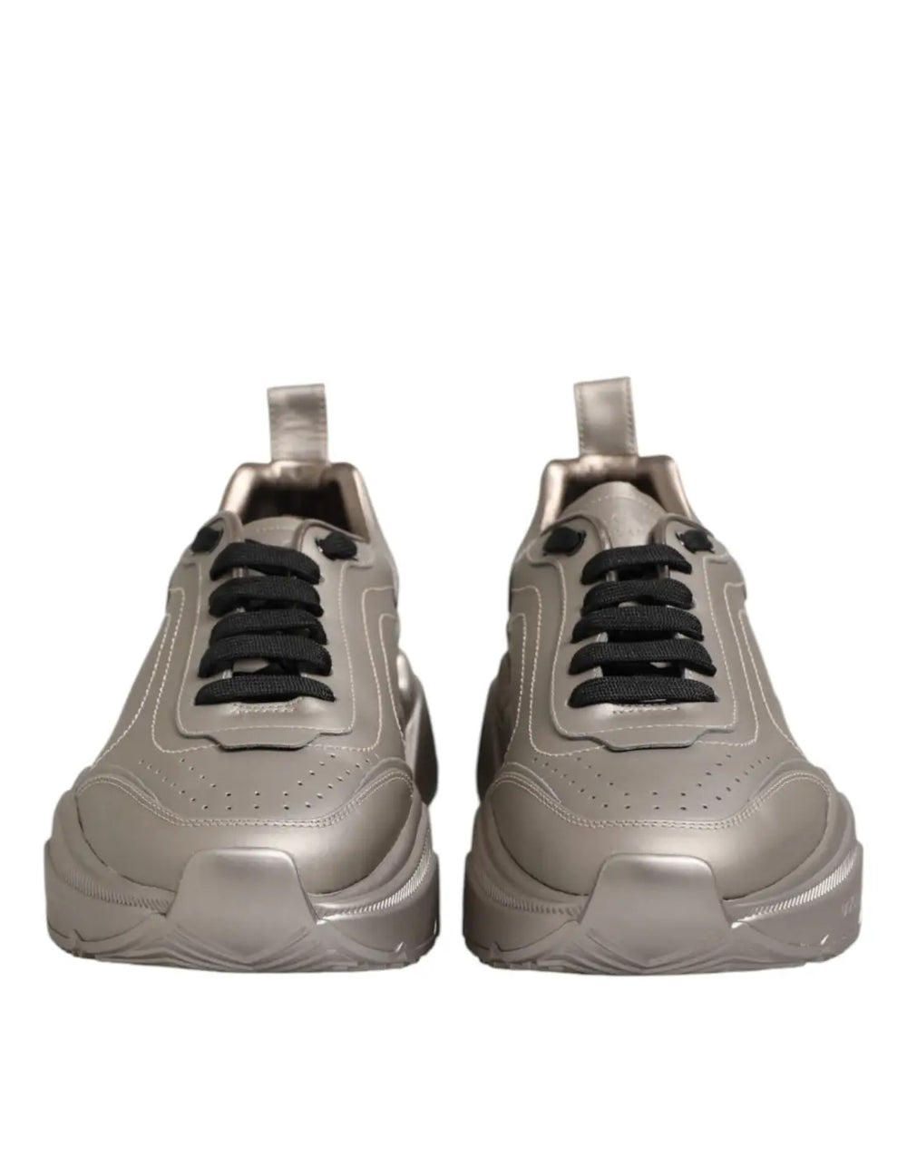 Dolce & Gabbana Silver DAYMASTER Leather Men Sneakers Shoes