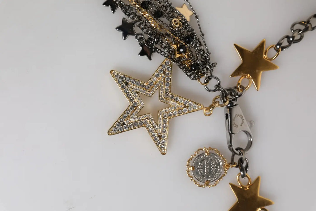 Dolce &amp; Gabbana Silver Gold Brass Embellished Waist Chain Belt