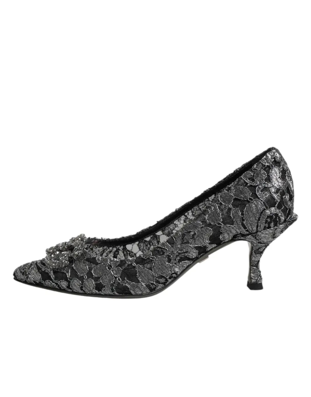 Dolce &amp; Gabbana Silver Lace DG Amore Heels Pumps Shoes