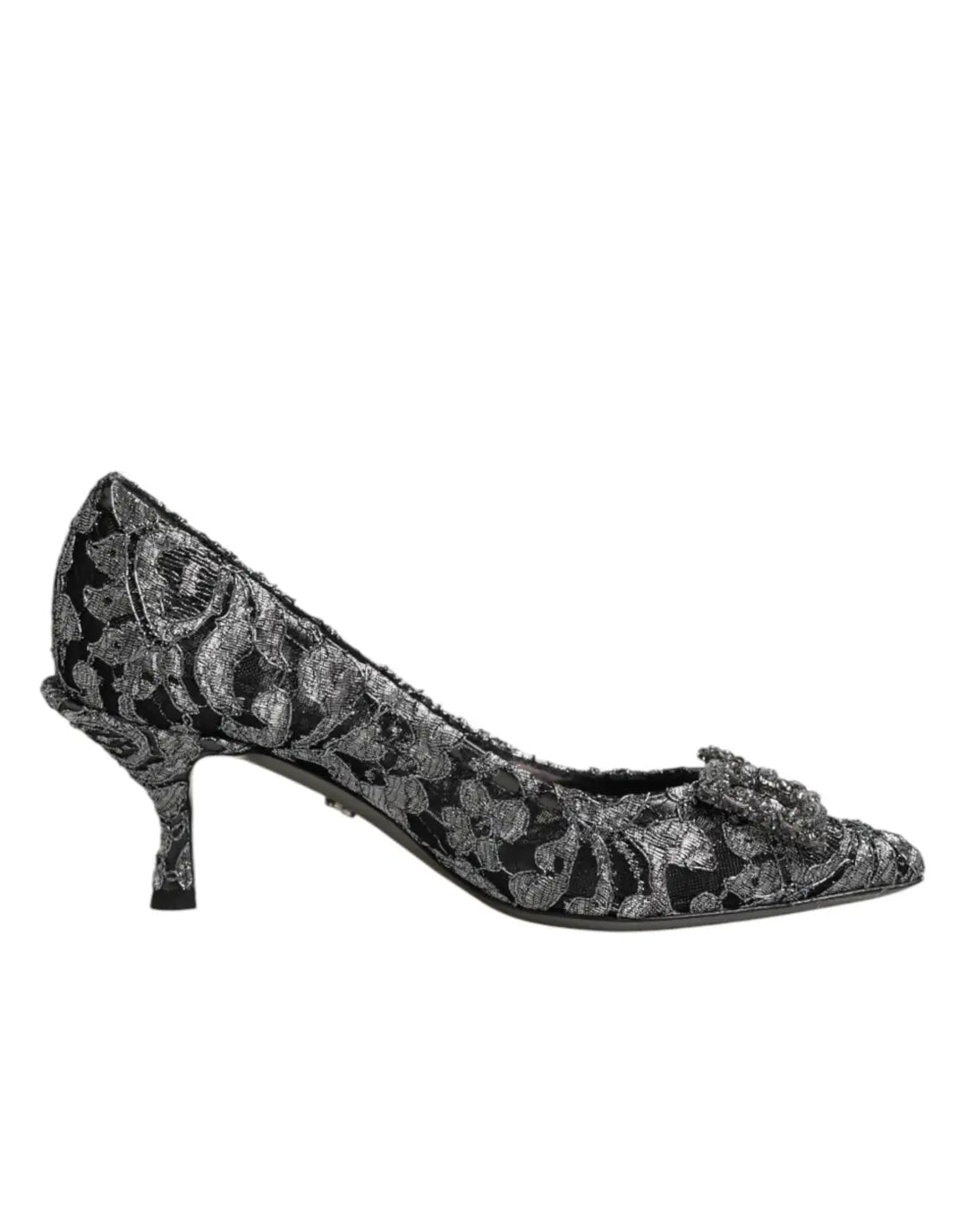 Dolce &amp; Gabbana Silver Lace DG Amore Heels Pumps Shoes