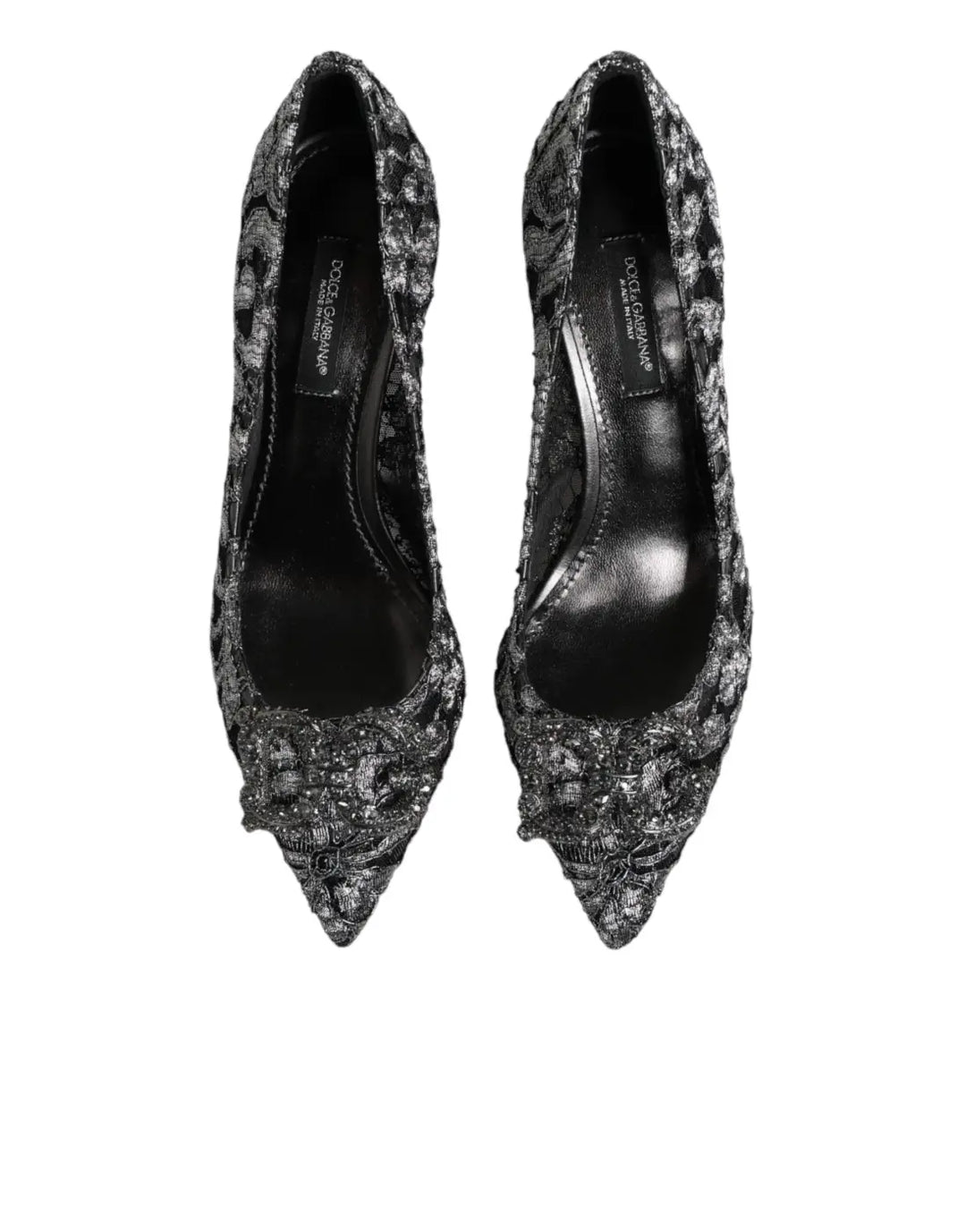Dolce &amp; Gabbana Silver Lace DG Amore Heels Pumps Shoes