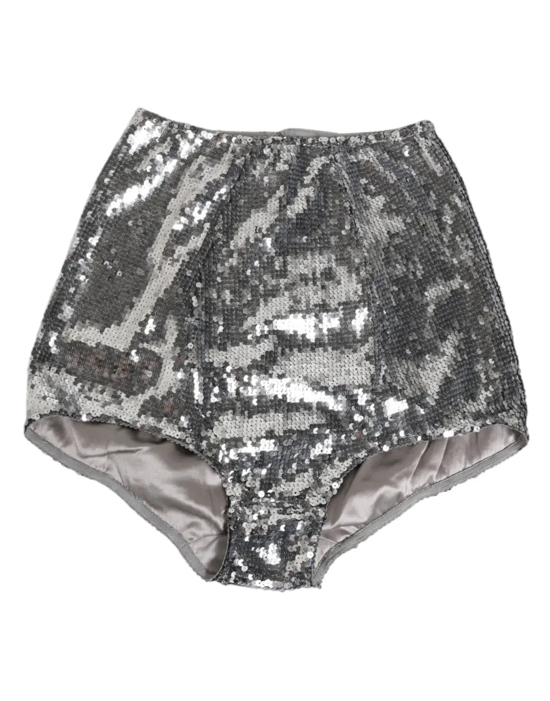 Dolce &amp; Gabbana Silver Nylon Sequined Slip Girdle Panty Underwear