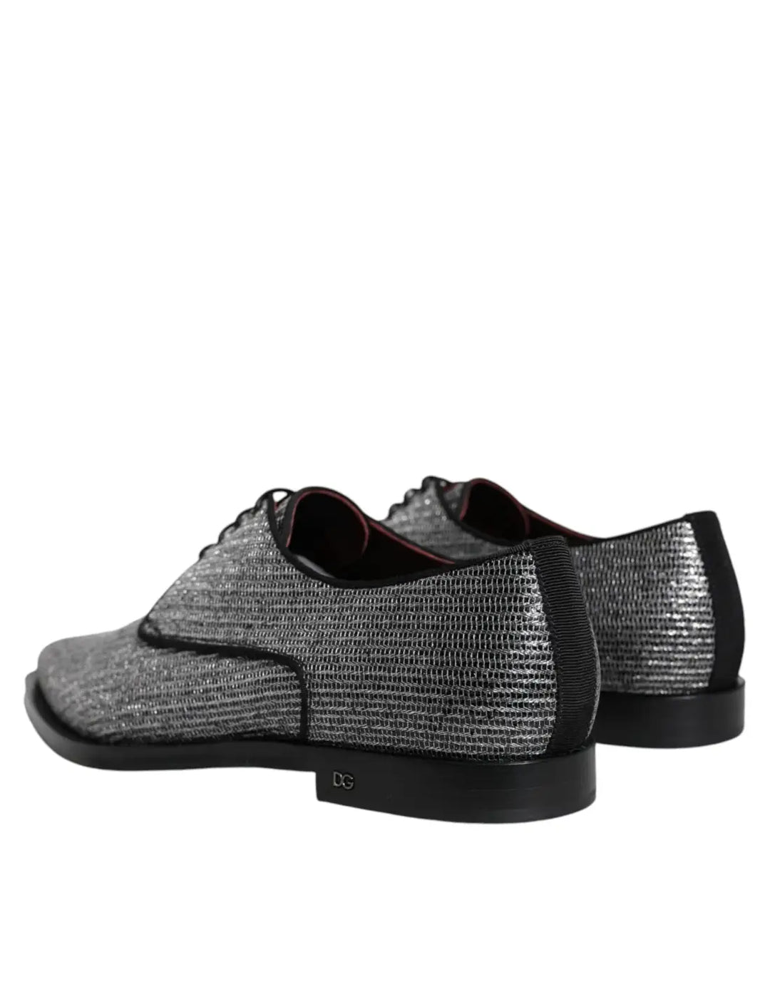 Dolce &amp; Gabbana Silver Polyurethane Derby Formal Dress Shoes