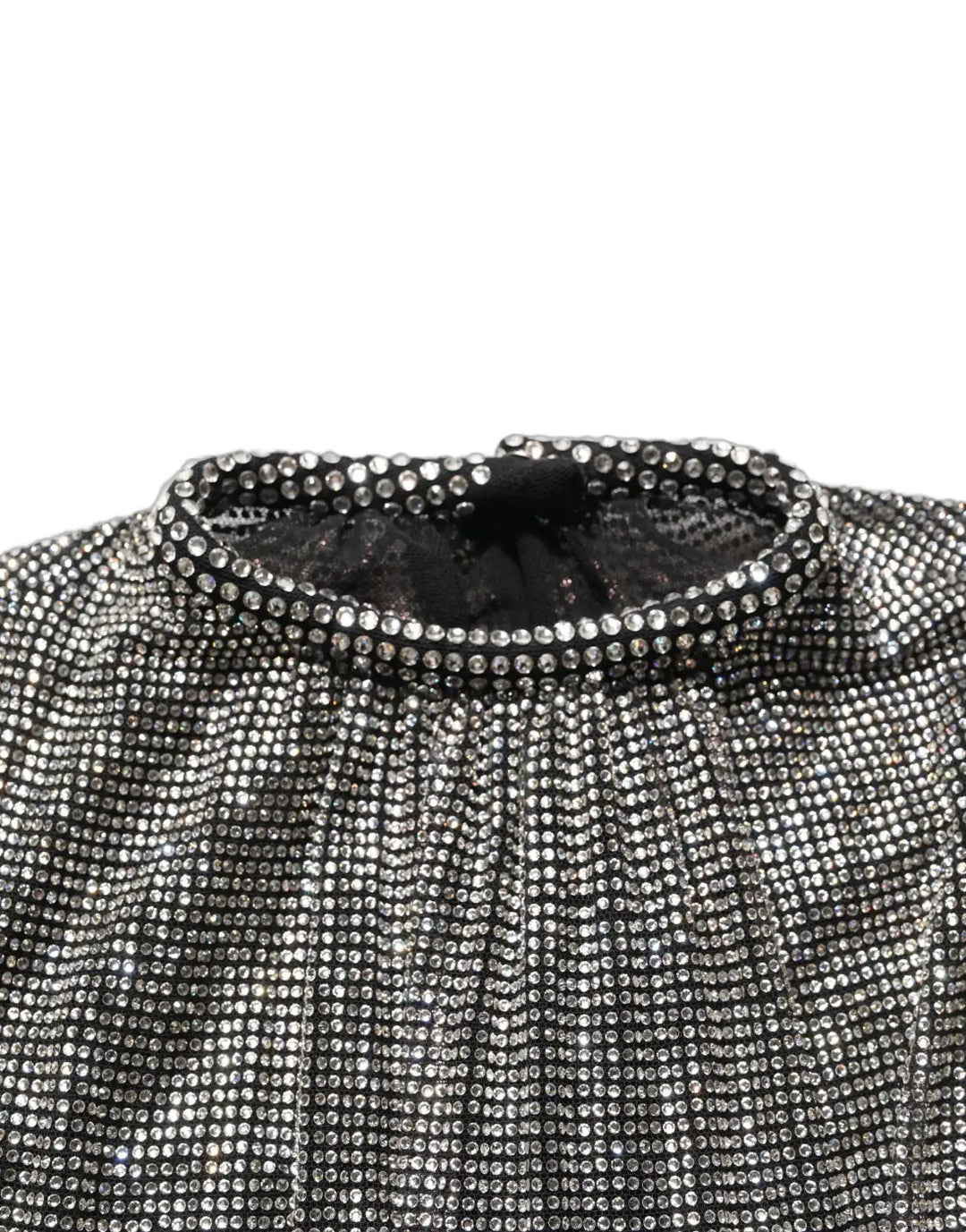 Dolce &amp; Gabbana Silver Rhinestones Long Sleeves Bodysuit Mini Dress