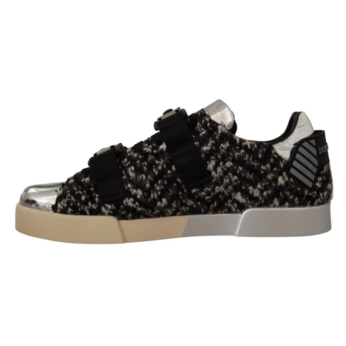 Dolce Gabbana Silver Sneakers Shine With Luxe Appeal &