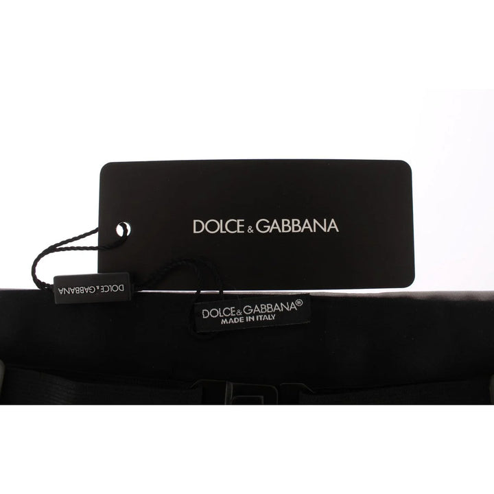 Dolce & Gabbana Silver Wide Belt Silk Cummerbund