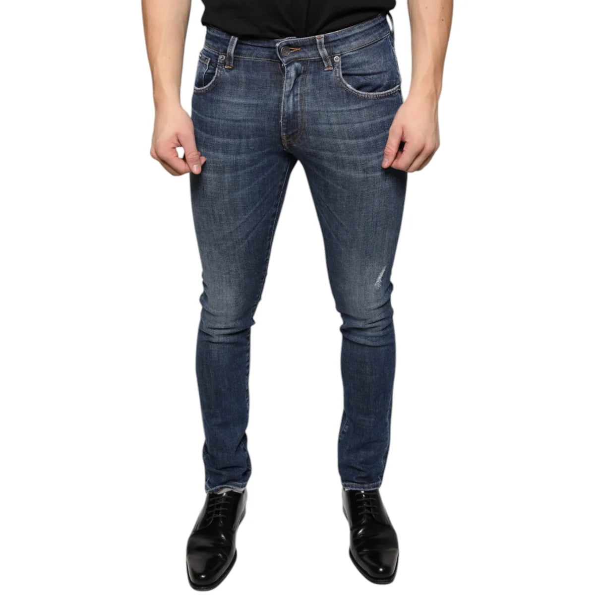 Dolce Gabbana Skinny Denim Jeans Italian Luxury in Dark Blue &