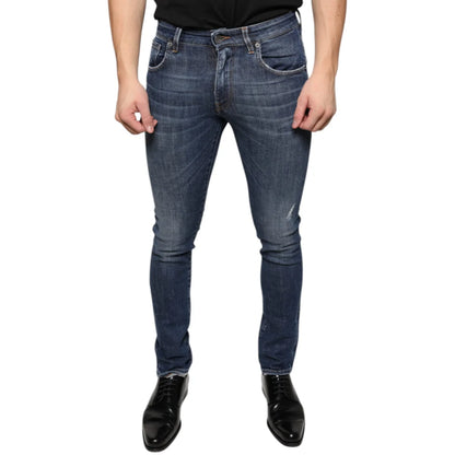Dolce Gabbana Skinny Denim Jeans Italian Luxury in Dark Blue &