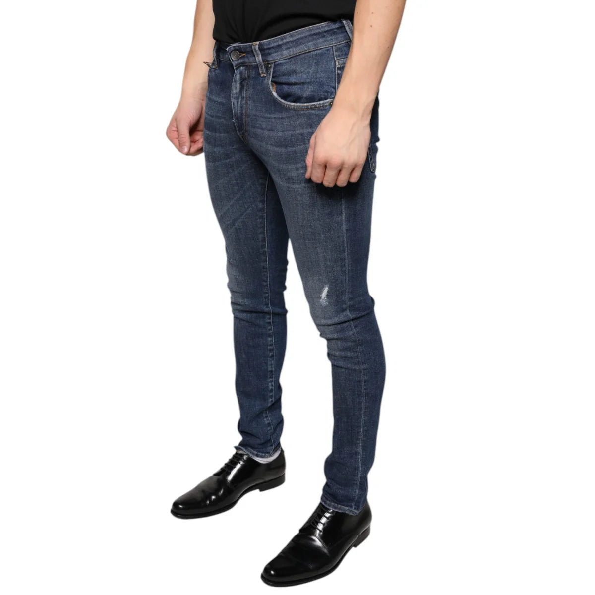 Dolce Gabbana Skinny Denim Jeans Italian Luxury in Dark Blue &