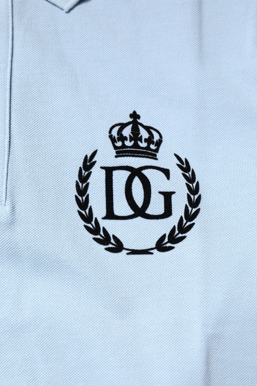 Dolce &amp; Gabbana Sky Blue Cotton Crown Collared Polo T-shirt