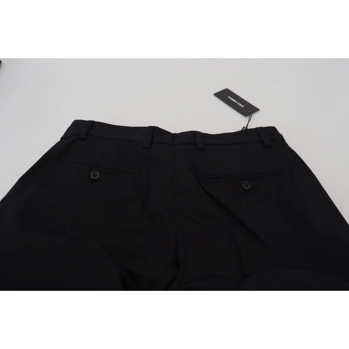 DOLCE & GABBANA Sleek Black Dress Pants with Side Buckle Dolce Gabbana