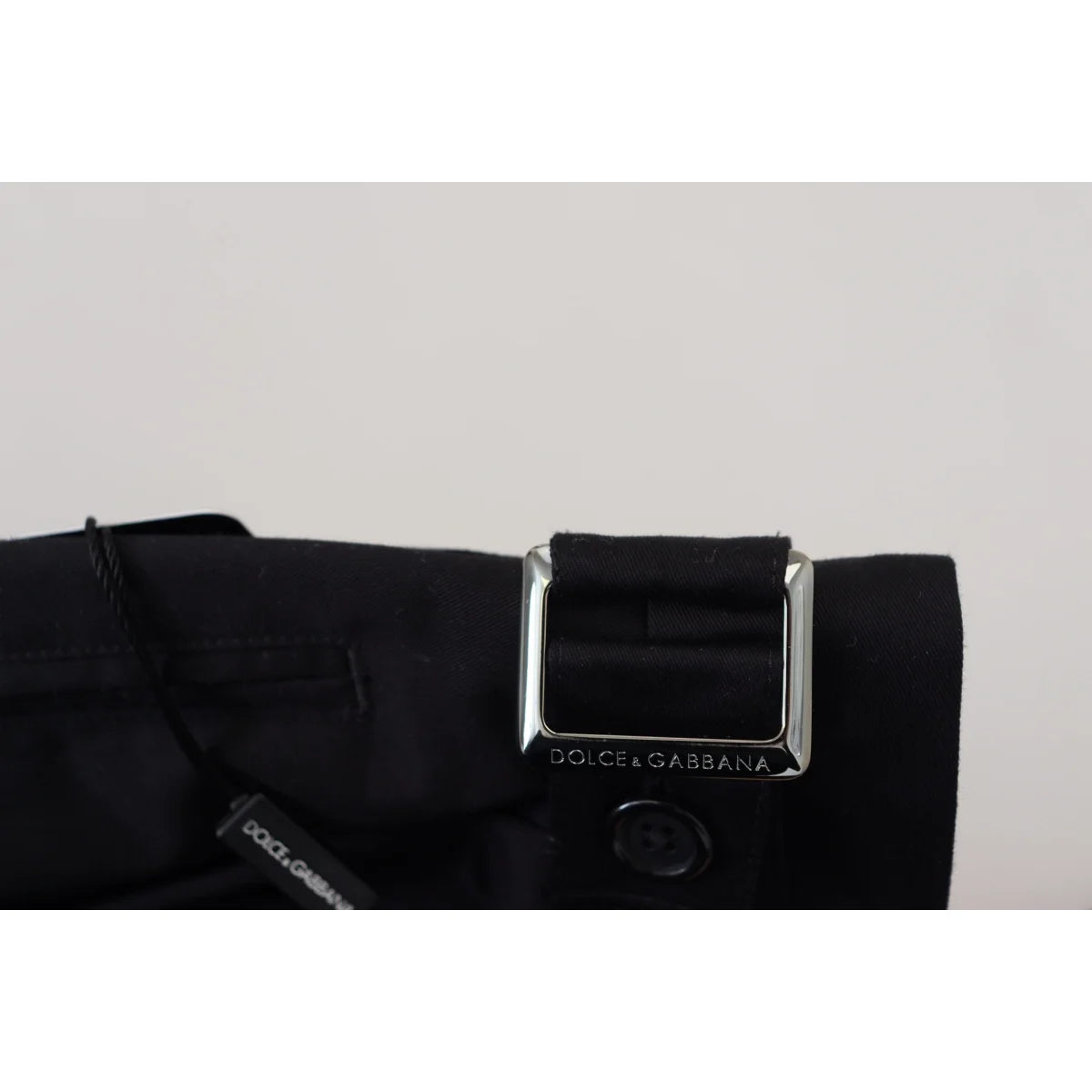 DOLCE & GABBANA Sleek Black Dress Pants with Side Buckle Dolce Gabbana