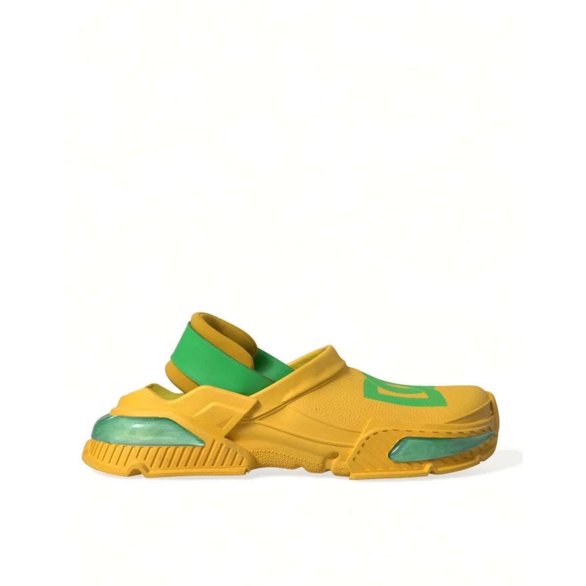 Dolce Gabbana Sleek Green Rubber Sole Clogs Slippers &