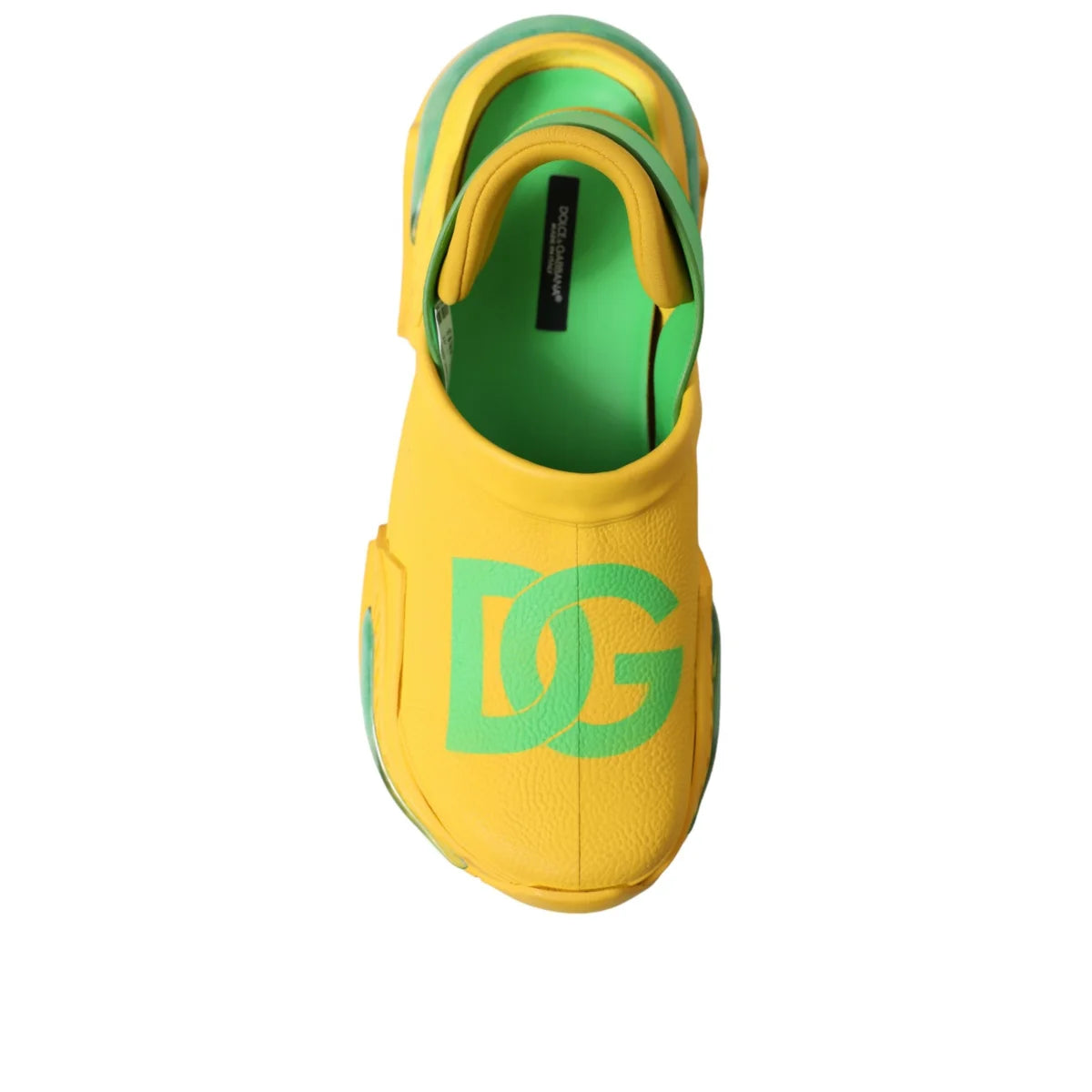 Dolce Gabbana Sleek Green Rubber Sole Clogs Slippers &