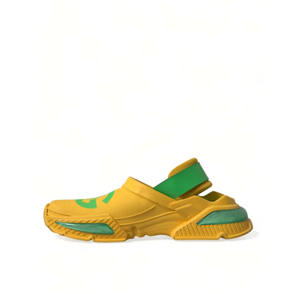 Dolce Gabbana Sleek Green Rubber Sole Clogs Slippers &