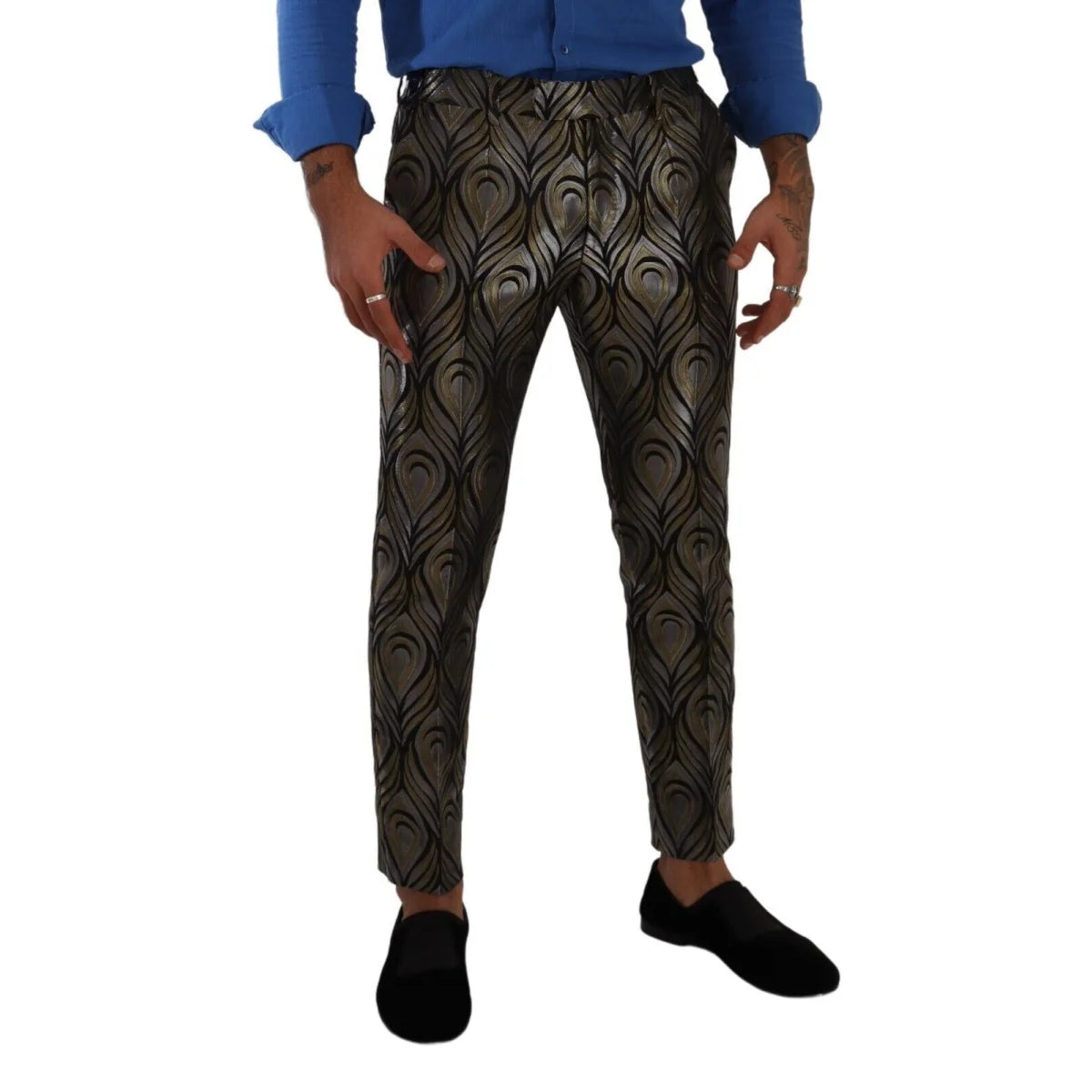 Dolce Gabbana Slim Fit Dress Pants with Button Closure &