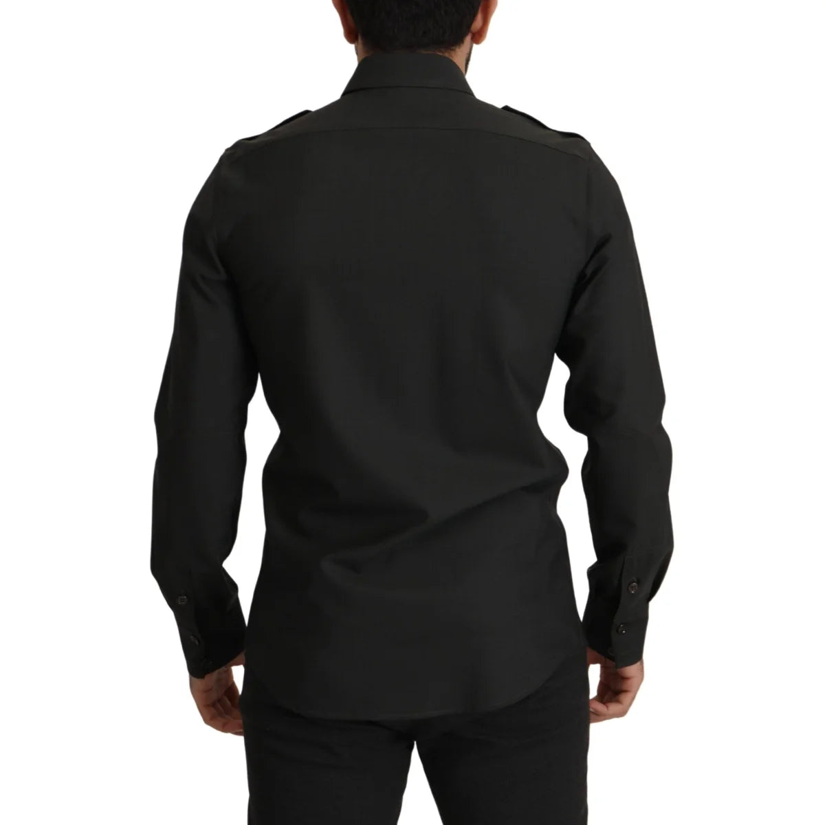 Dolce Gabbana Slim Fit Gold Cotton Shirt Classic Style Long Sleeve &