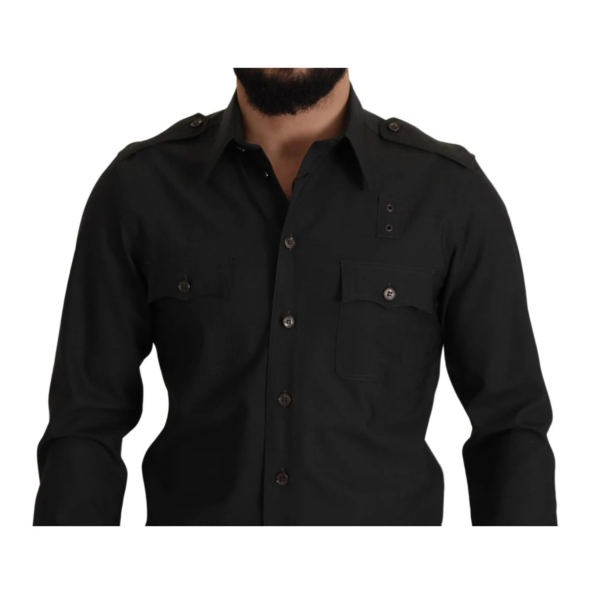 Dolce Gabbana Slim Fit Gold Cotton Shirt Classic Style Long Sleeve &