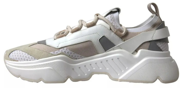 Dolce &amp; Gabbana Sneakers White Beige Leather Sport DAYMASTER Shoes