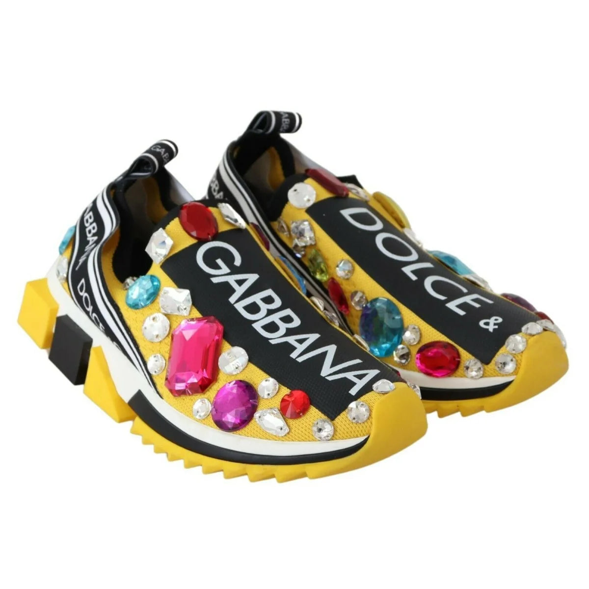 Dolce & Gabbana Sorrento Sneakers Multicolor Crystals Sparkle Dress Ready