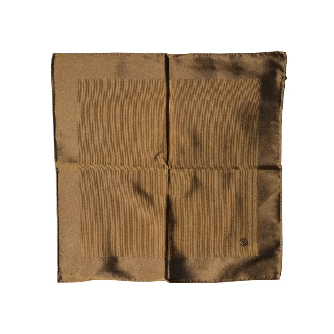 Dolce &amp; Gabbana Square Handkerchief with Brown Logo Silk Motif