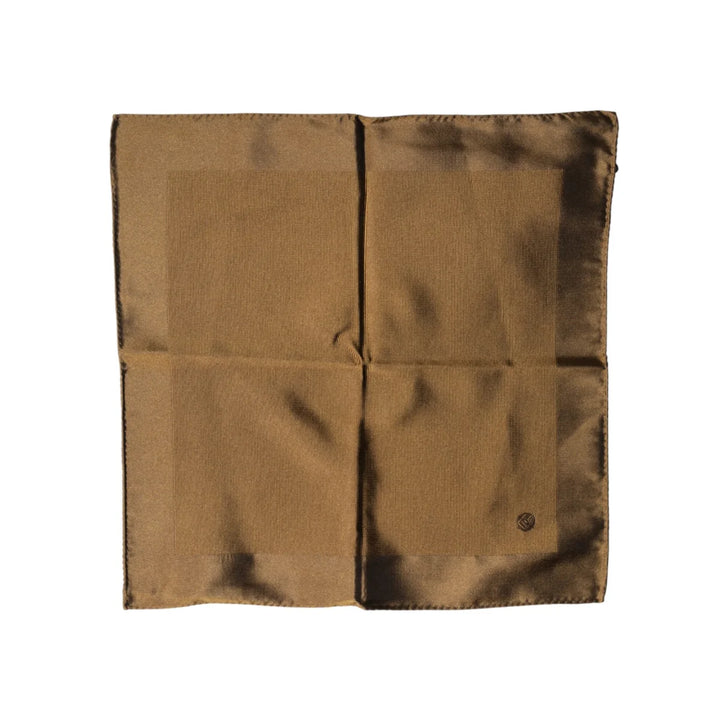 Dolce &amp; Gabbana Square Handkerchief with Brown Logo Silk Motif