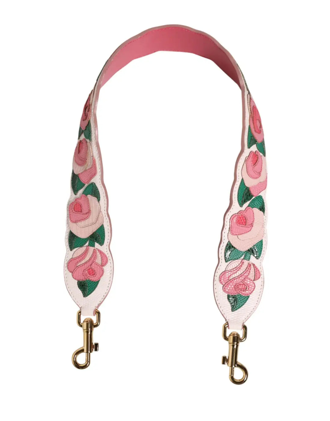 Dolce &amp; Gabbana Strap White Floral Calf Leather Bag Accessory Shoulder