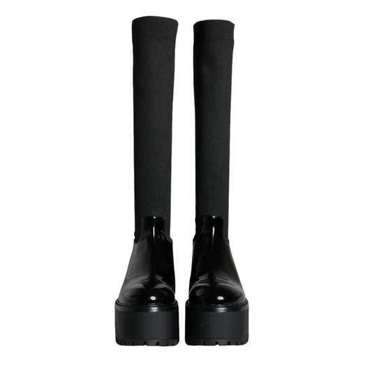 Dolce Gabbana Stretch Knee High Boots in Luxe Jersey &