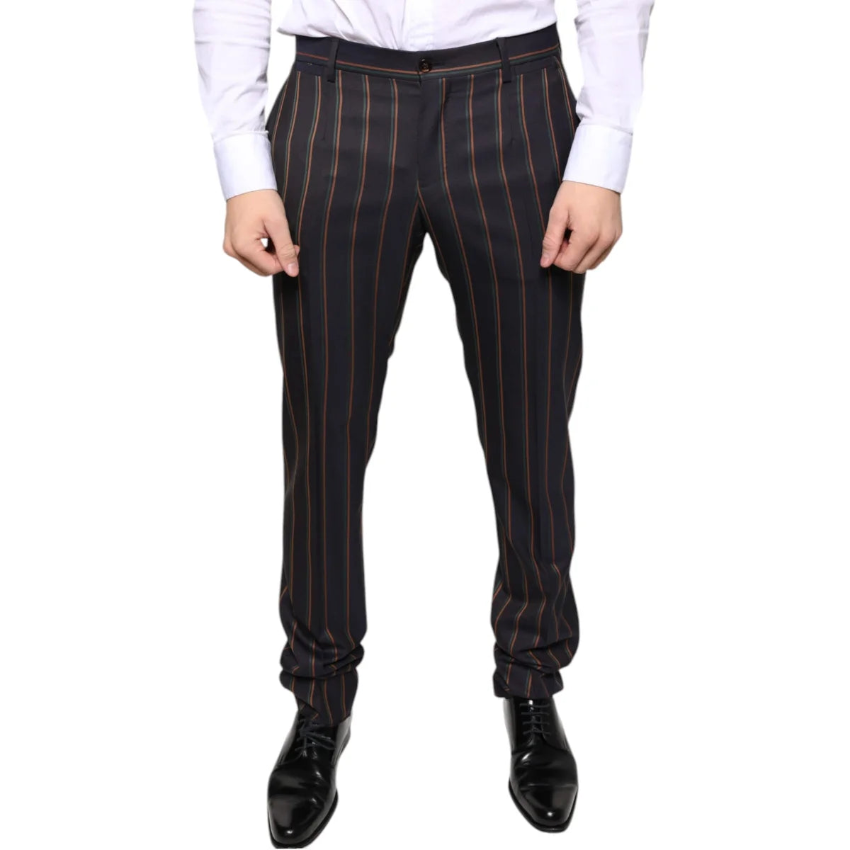 Dolce & Gabbana Striped Wool Dress Pants for Effortless Sophistication