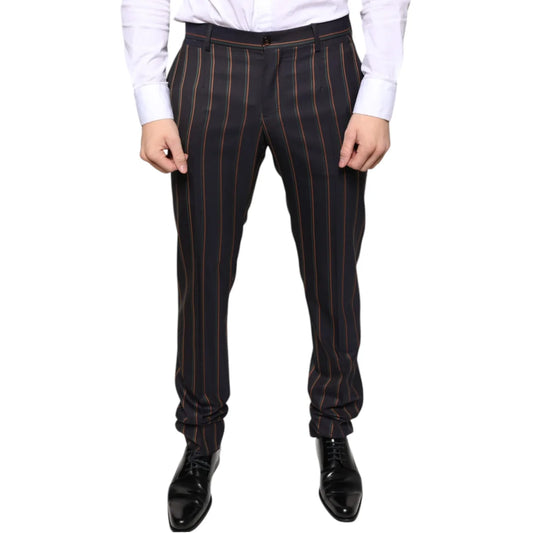 Dolce & Gabbana Striped Wool Dress Pants for Effortless Sophistication