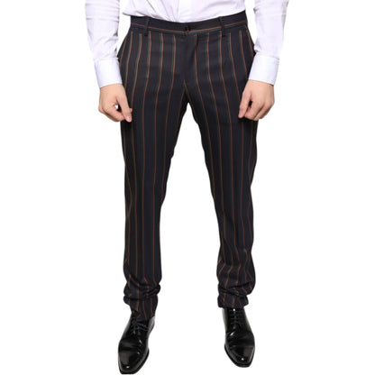 Dolce & Gabbana Striped Wool Dress Pants for Effortless Sophistication