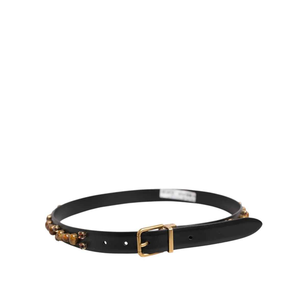 Dolce Gabbana Studded Belt Patent Leather Rock Style Accessory &