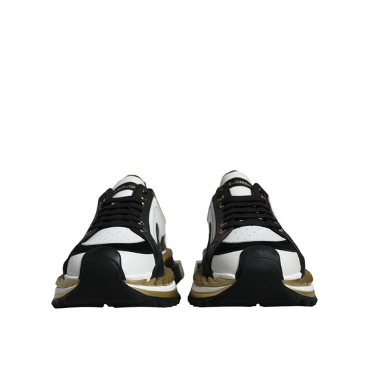 Dolce Gabbana Super King Authentic Luxury White Gold Sneakers &