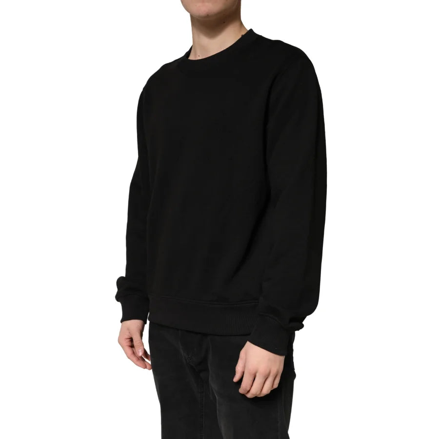Dolce &amp; Gabbana Sweater Black Cotton Crewneck Sweatshirt
