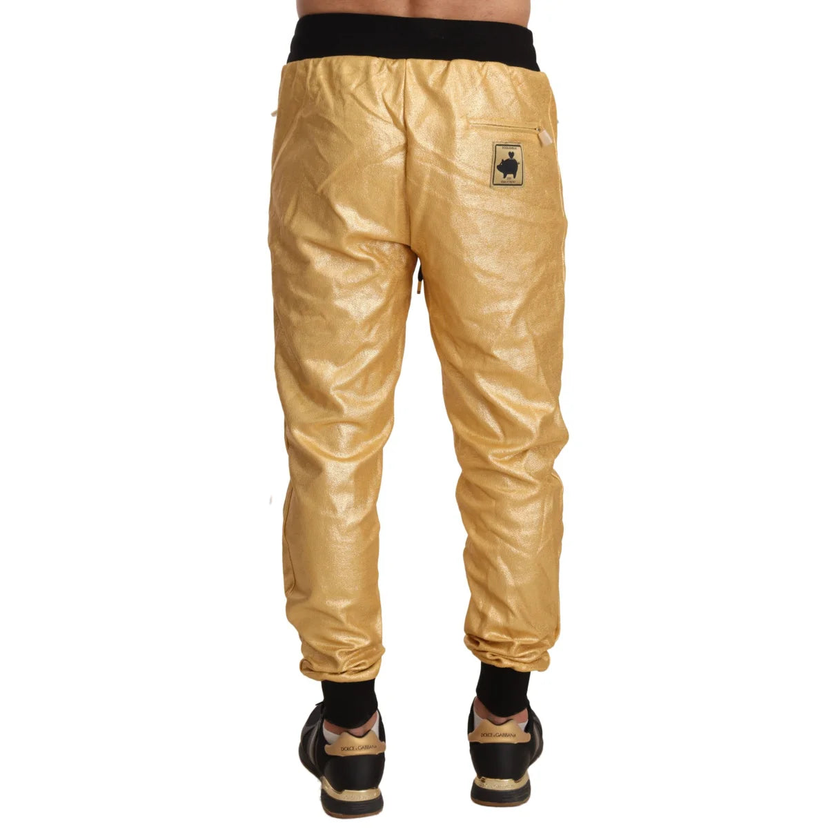 Dolce & Gabbana Sweatpants with Gold Pig Back Pocket Luxury Regular Fit
