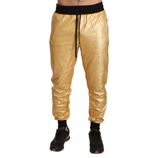 Dolce & Gabbana Sweatpants with Gold Pig Back Pocket Luxury Regular Fit