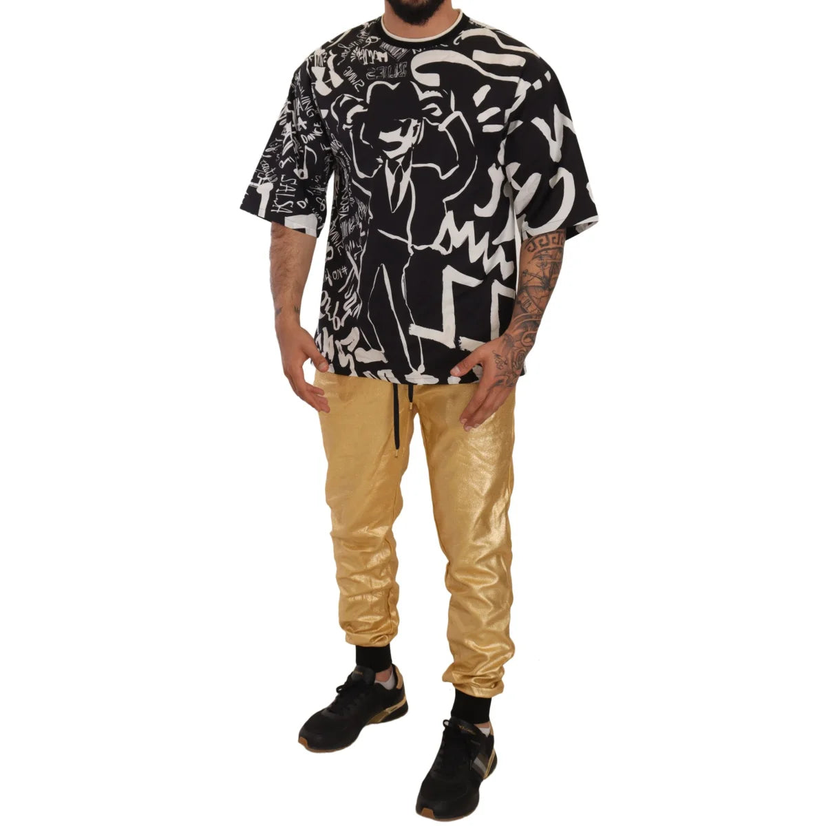 Dolce & Gabbana Sweatpants with Gold Pig Back Pocket Luxury Regular Fit