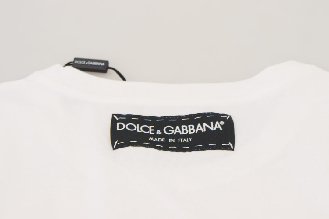 Dolce &amp; Gabbana - T-shirt Top White Textured Short Sleeve