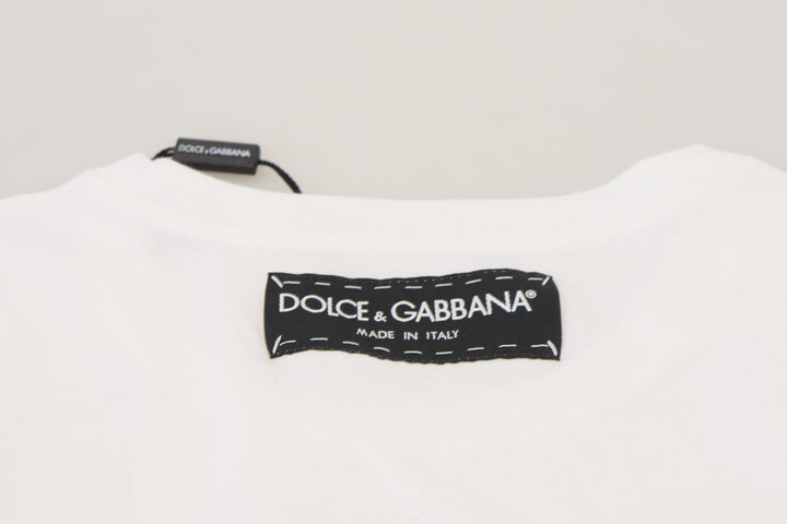 Dolce &amp; Gabbana - T-shirt Top White Textured Short Sleeve