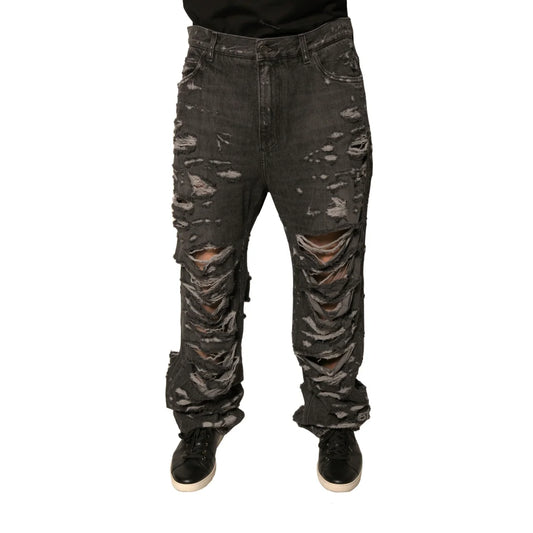Dolce & Gabbana Tattered Cotton Denim Jeans Sensation