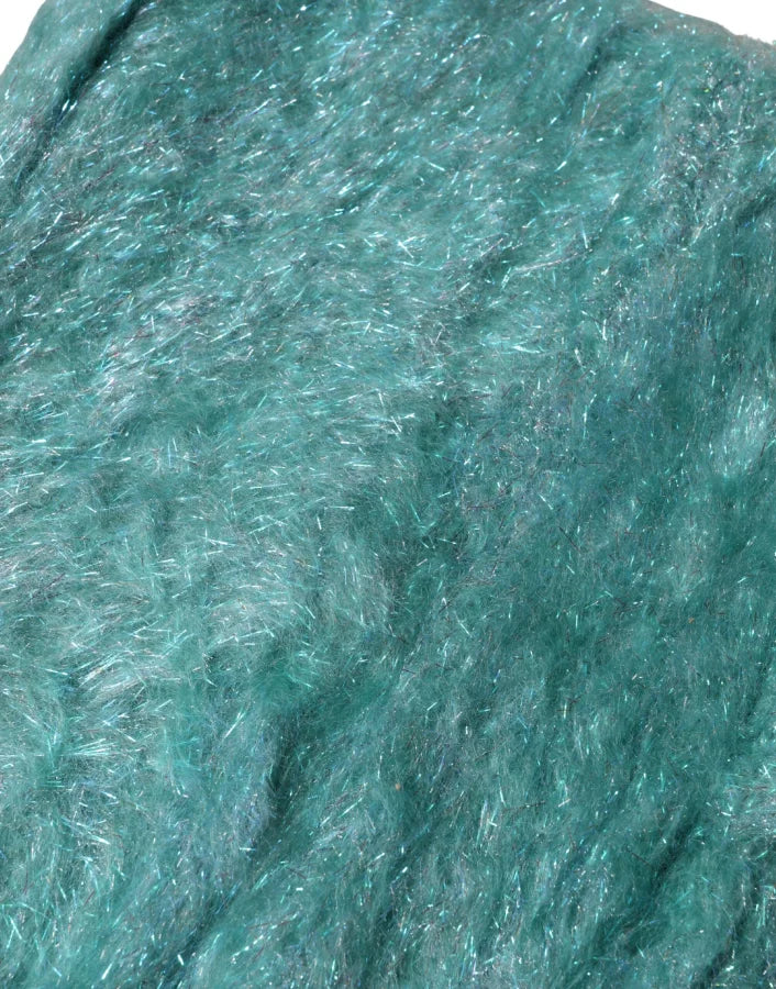 Dolce &amp; Gabbana Teal Mohair Wool Knitted Wrap Shawl 62cm x 32.5cm Scarf